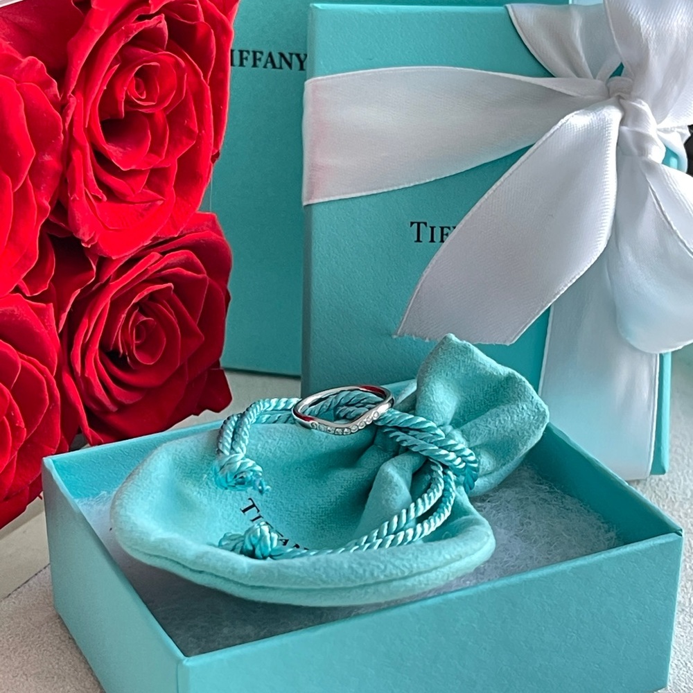 Tiffany & Co. Elsa Peretti Band Ring in Platinum size 4.5 $2,400 in Tiffany Box